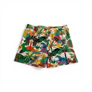 Mini Boden Tropical Animals Print Girls Cotton Shorts Sz 11-12Y